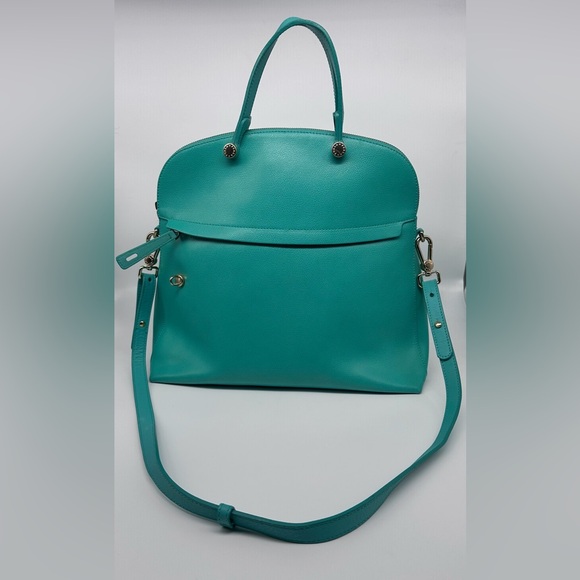 Furla Piper Structured Dome Satchel in Teal Leather – Made in Italy - Picture 1 of 9